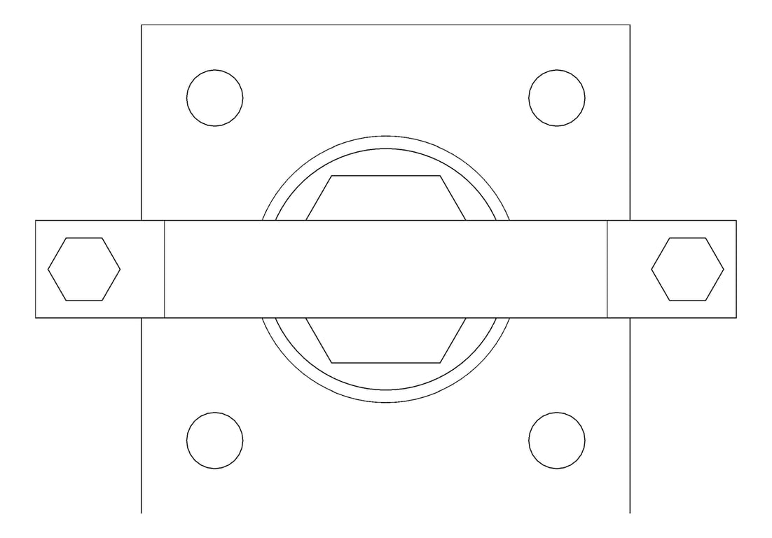 Plan Image of Pipe Support Height Adjustable Anchorage Clamp Mount AG631