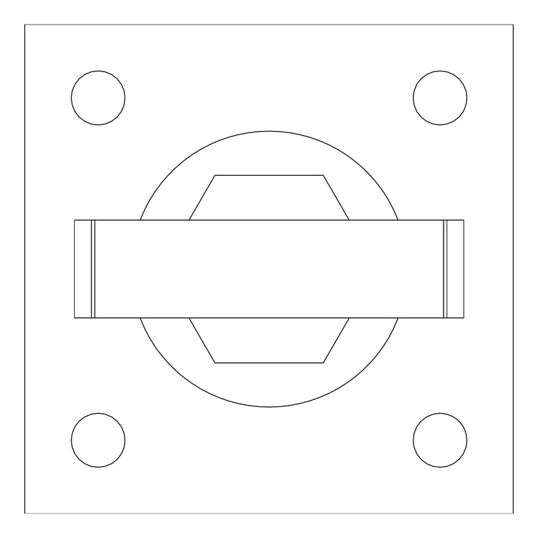 Plan Image of Pipe Support Height Adjustable Anchorage Cradle Mount Insulated AG634