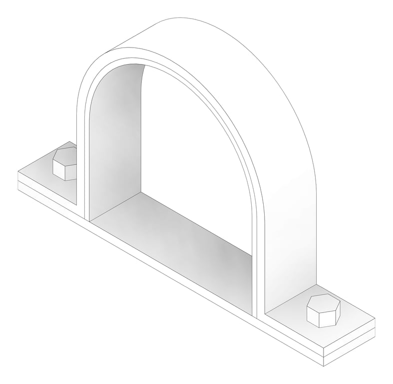 3D Documentation Image of Pipe Saddle Guide Rigid Anchorage Insulated AG445