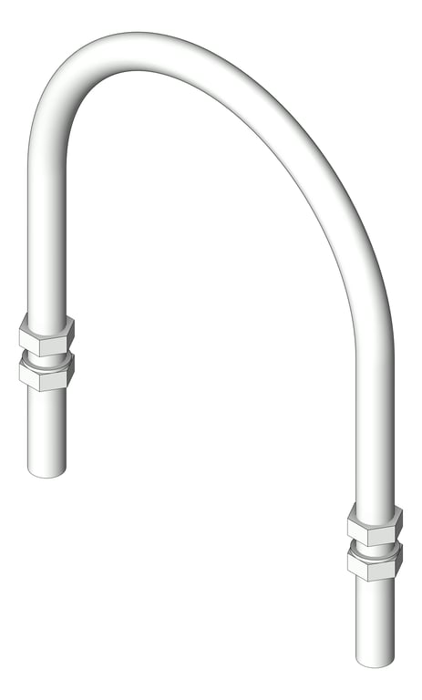3D Shaded Image of Pipe Guide Anchorage Rigid U-bolt AF470