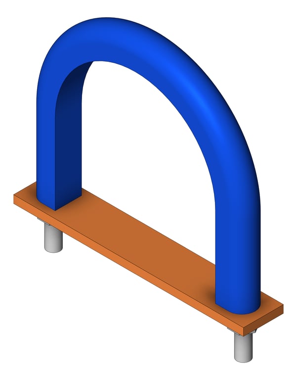Navigate to Pipe Clamp Rigid Anchorage U-bolt Insulated for HDPE AG495