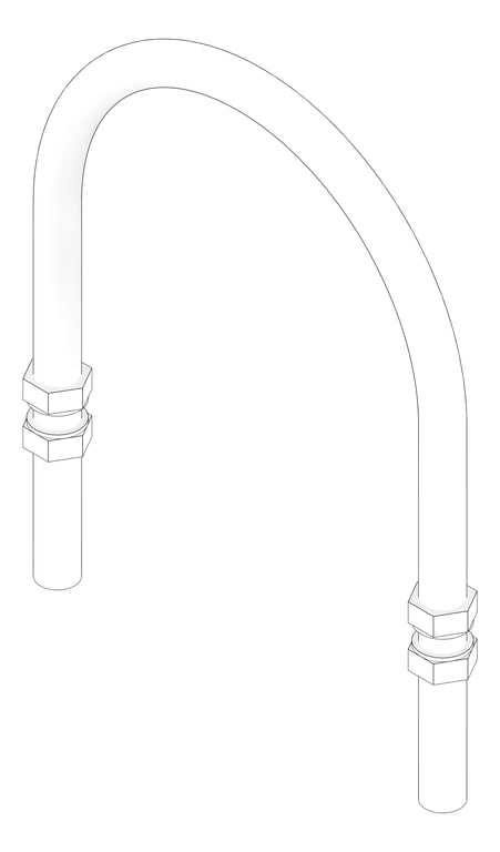 3D Documentation Image of Pipe Guide Rigid Anchorage U-bolt Guide for HDPE Pipe AG475 