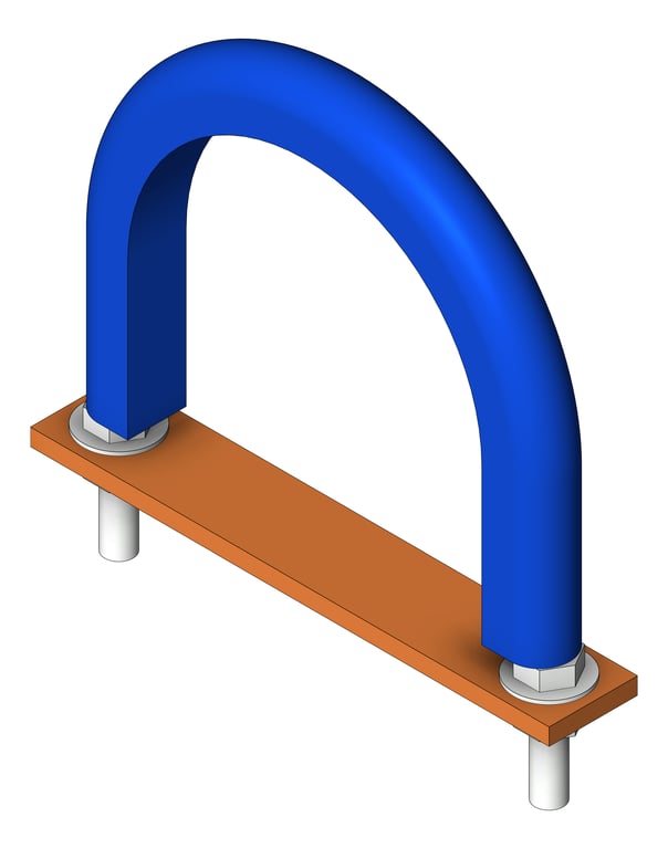 Navigate to Pipe Guide Rigid Anchorage U-bolt Insulated for HDPE AG515