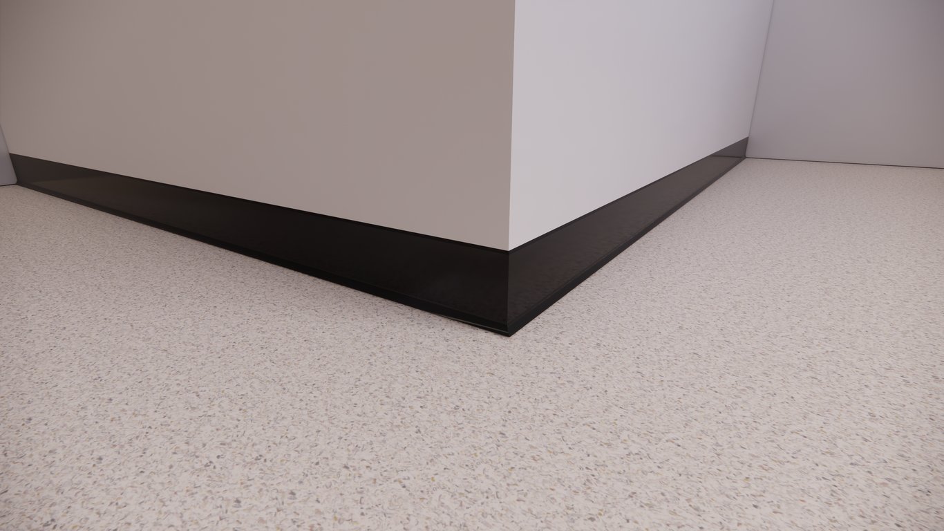 FeatherEdgeBlack InSitu Image of Skirting FeatherEdge ArmstrongFlooring