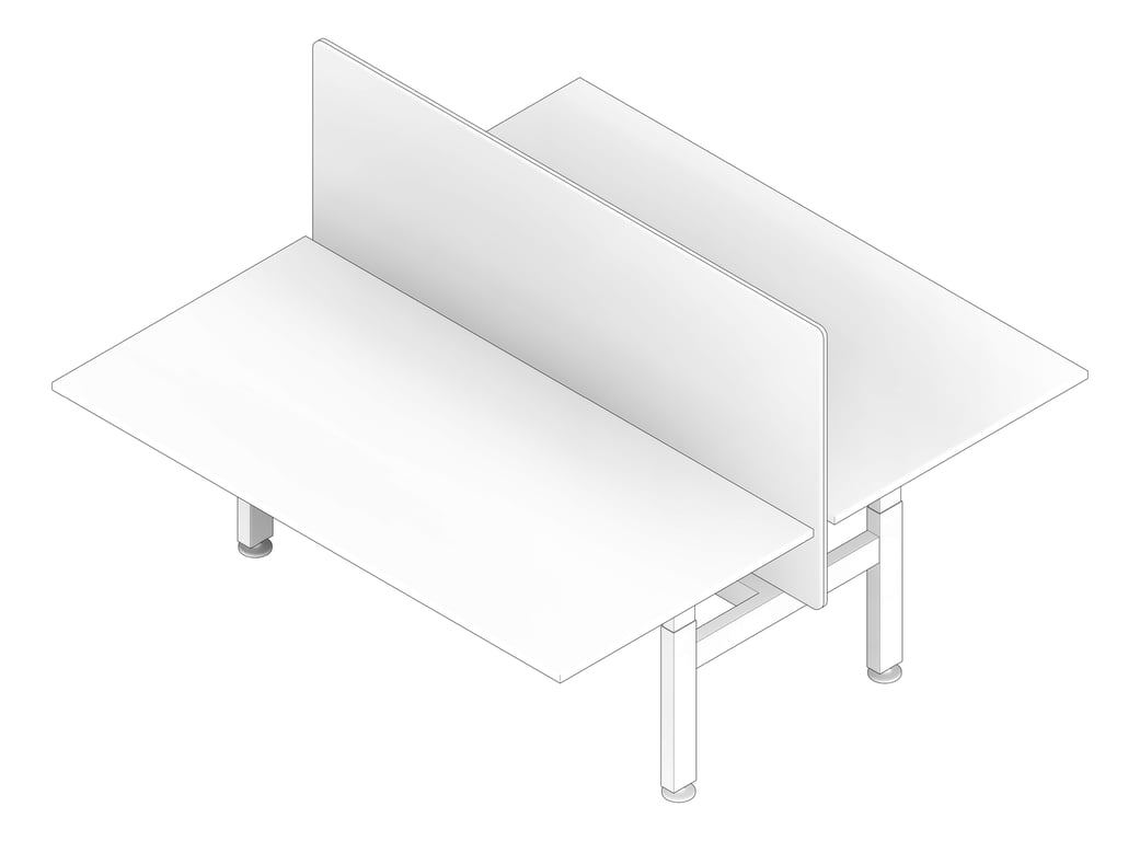 3D Documentation Image of Desk Double AspectFurniture Activate Linear AdjustableHeight