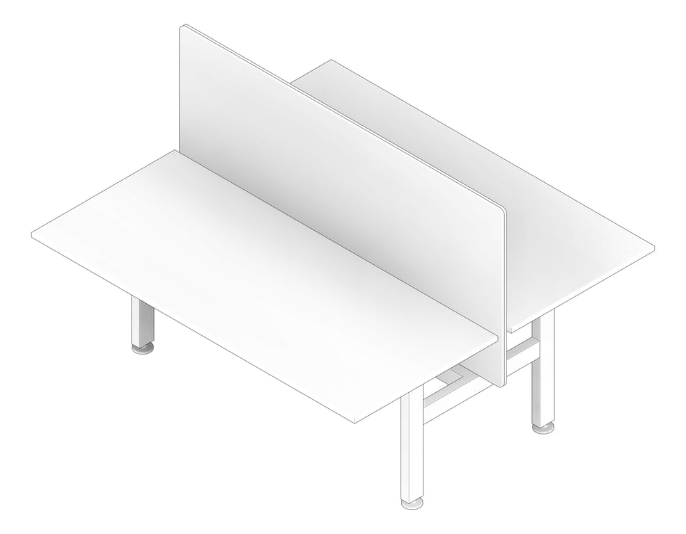 3D Documentation Image of Desk Double AspectFurniture Activate Linear FixedHeight