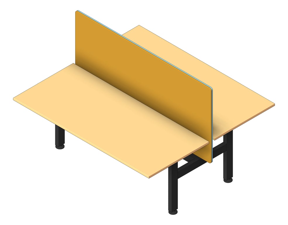 3D Shaded Image of Desk Double AspectFurniture Activate Linear FixedHeight