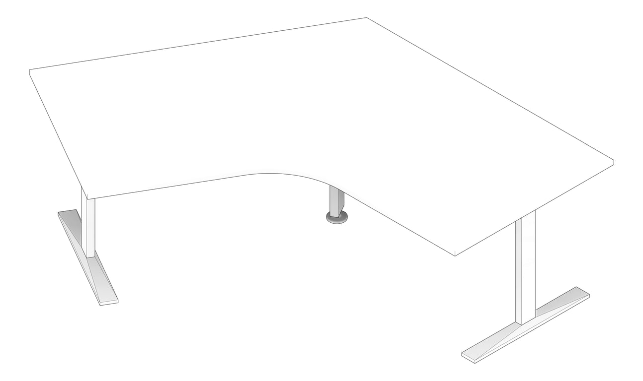 3D Documentation Image of Desk Single AspectFurniture Activate 120Deg FixedHeight