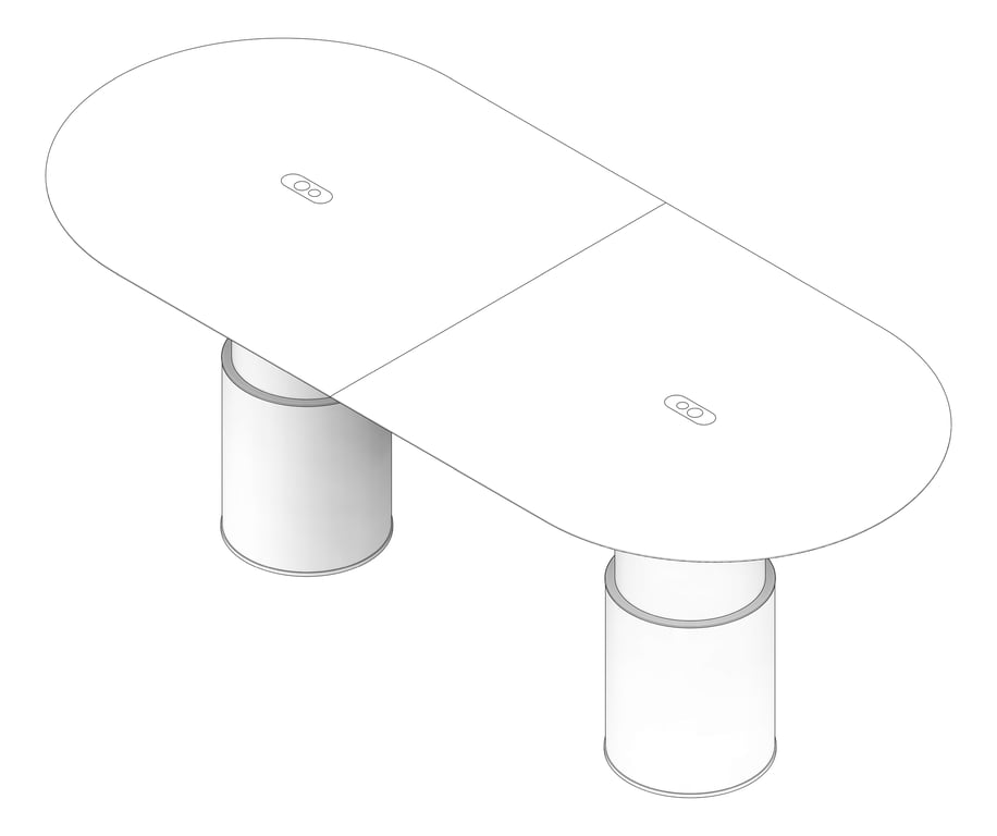 3D Documentation Image of Table Pill AspectFurniture Atlas 10Person RoundShroud AdjustableHeight