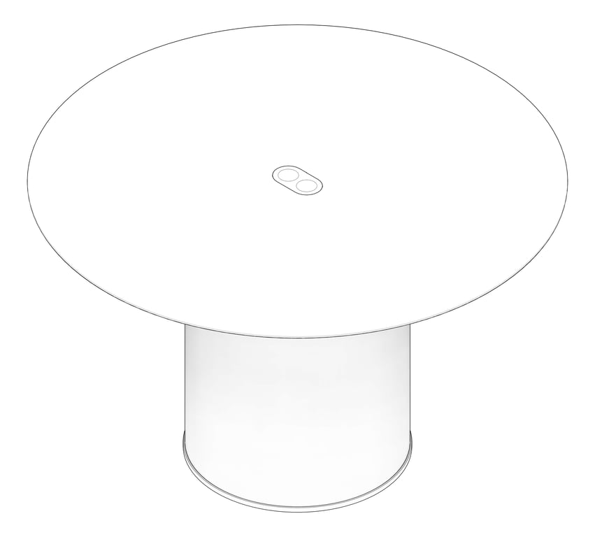 3D Documentation Image of Table Round AspectFurniture Atlas 4Person