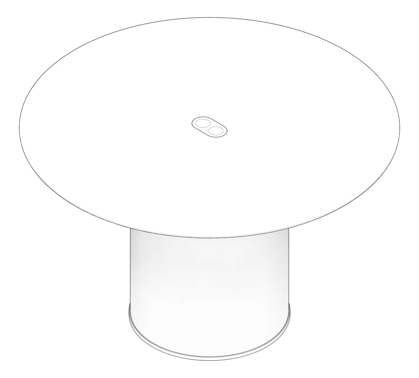 3D Documentation Image of Table Round AspectFurniture Atlas 4Person