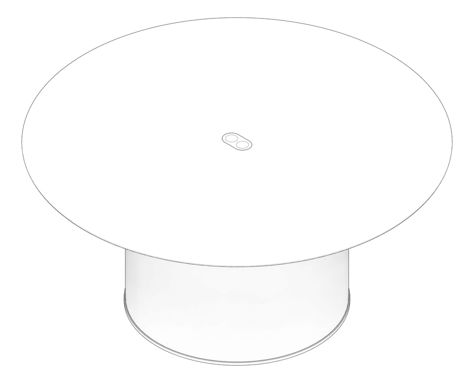 3D Documentation Image of Table Round AspectFurniture Atlas 6Person