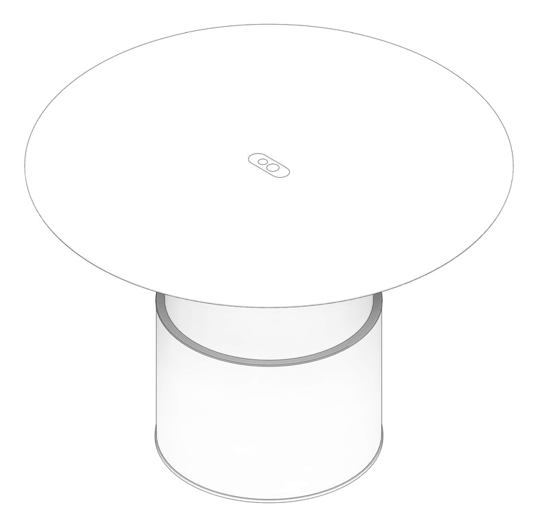 3D Documentation Image of Table Round AspectFurniture Atlas 8Person AdjustableHeight
