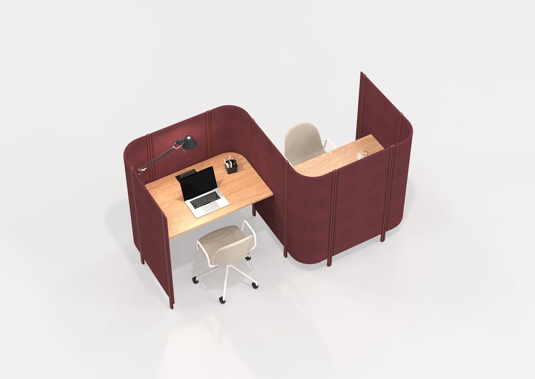 AspectFurniture Habitat 2 Bay Open Single Image of OfficePod Workspace AspectFurniture Habitat Open SideToSide