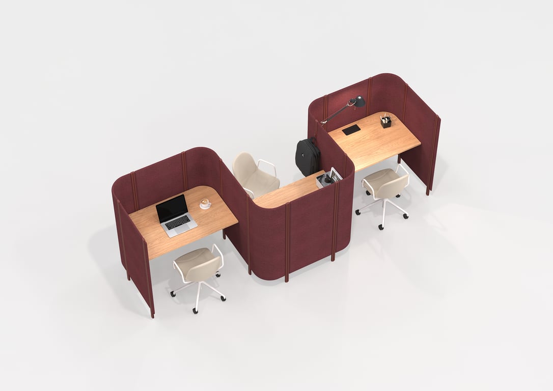 AspectFurniture Habitat 3 Bay Open Single Image of OfficePod Workspace AspectFurniture Habitat Open SideToSide ThreeBay
