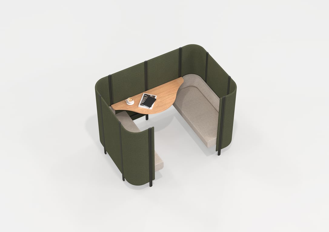 AspectFurniture Habitat Double Open Facing Seated Image of OfficePod Booth AspectFurniture Habitat