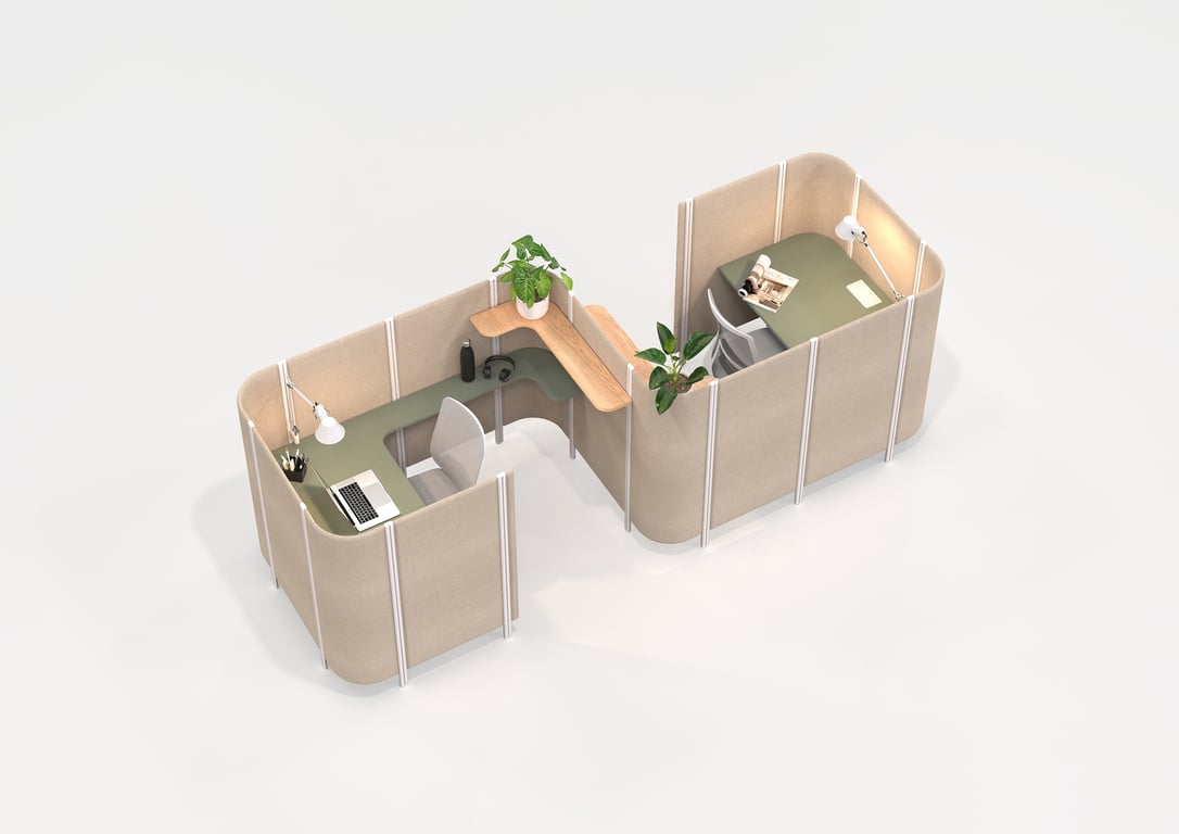 AspectFurniture Habitat Semi Private Back to Back Image of OfficePod Workspace AspectFurniture Habitat BackToBack