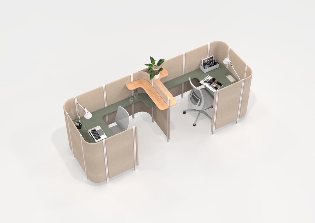 AspectFurniture Habitat Semi Private Back to Back Same Facing Image of OfficePod Workspace AspectFurniture Habitat BackToBack SameFacing