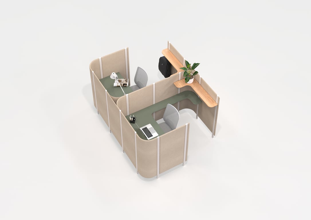 AspectFurniture Habitat Semi Private Side to Side - Same Facing Image of OfficePod Workspace AspectFurniture Habitat SideToSide SameFacing