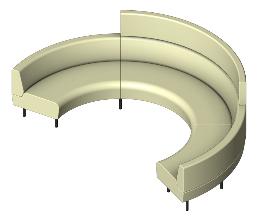 3D Shaded Image of Booth Open AspectFurniture Drift Lite ExampleConfiguration 06