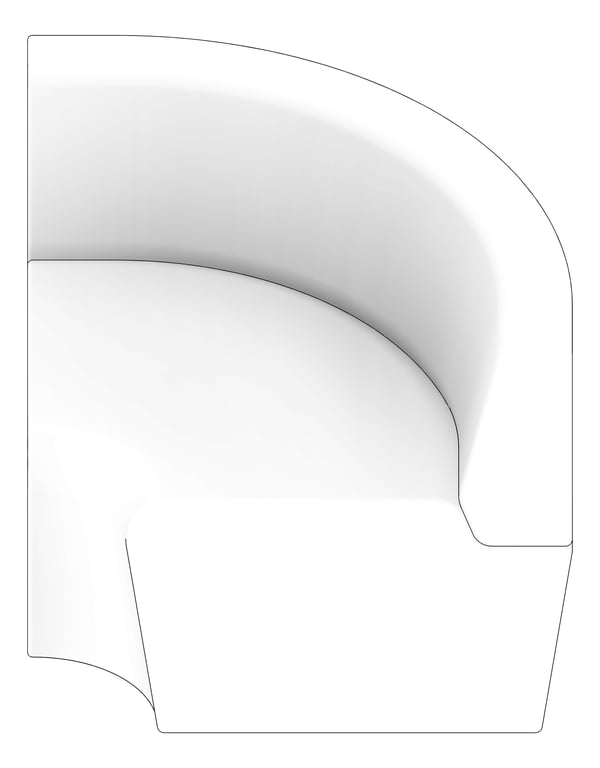 3D Documentation Image of Seat Sofa AspectFurniture Drift Full Corner Rounded