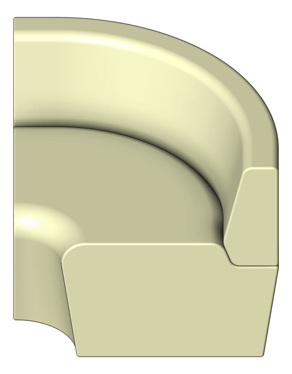 3D Shaded Image of Seat Sofa AspectFurniture Drift Full Corner Rounded