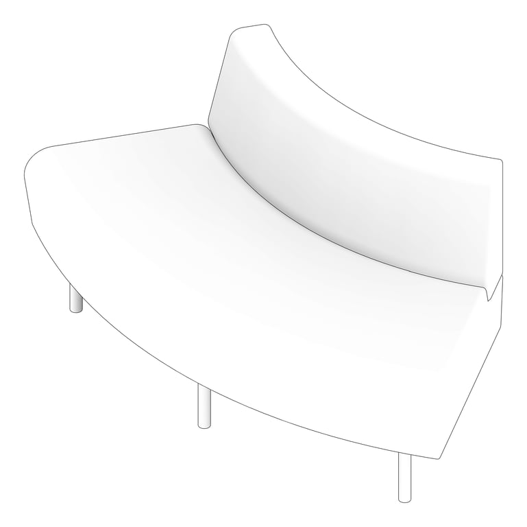 3D Documentation Image of Seat Sofa AspectFurniture Drift Lite 60Degree Convex