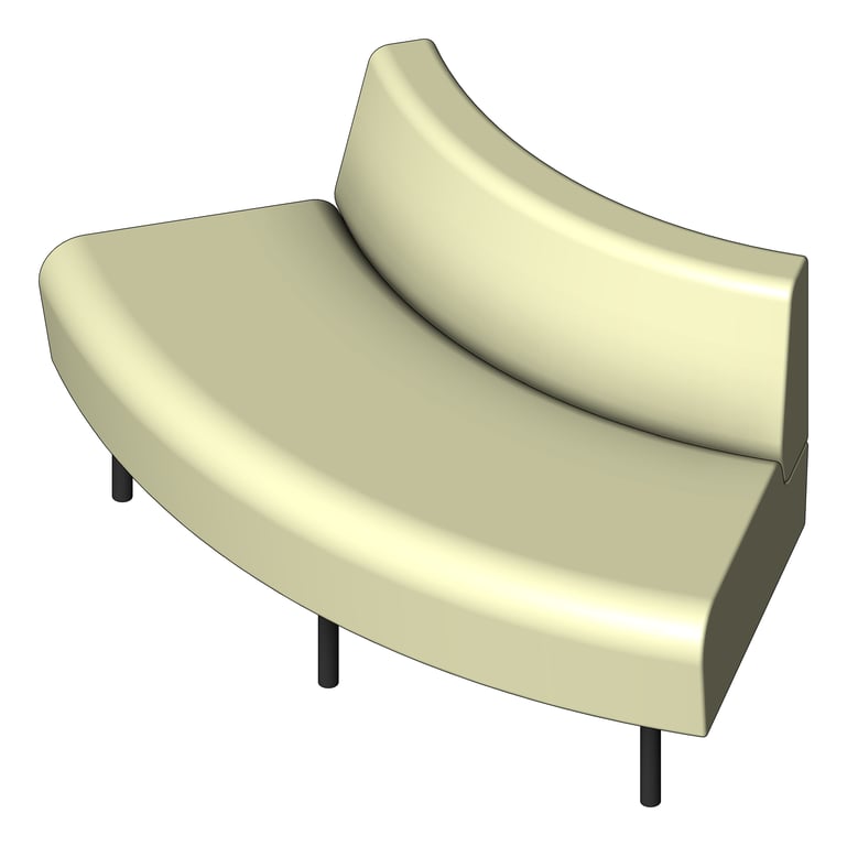 3D Shaded Image of Seat Sofa AspectFurniture Drift Lite 60Degree Convex