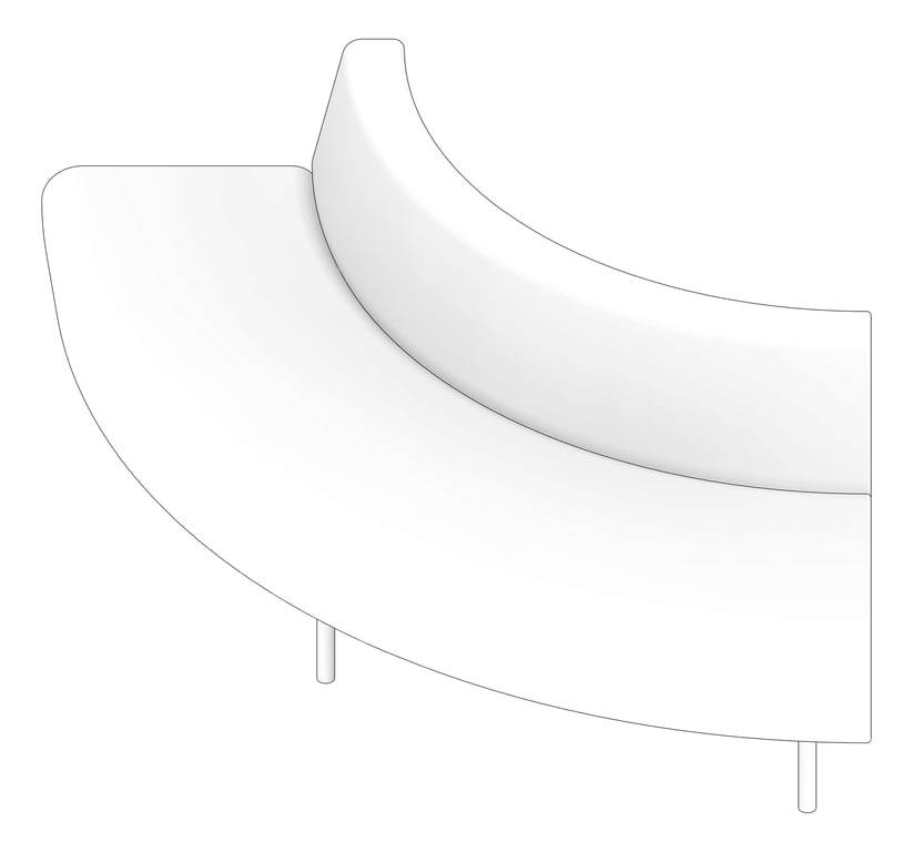 3D Documentation Image of Seat Sofa AspectFurniture Drift Lite 90Degree Convex