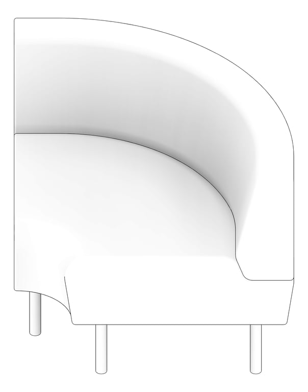 3D Documentation Image of Seat Sofa AspectFurniture Drift Lite Corner Rounded