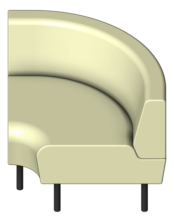 3D Shaded Image of Seat Sofa AspectFurniture Drift Lite Corner Rounded