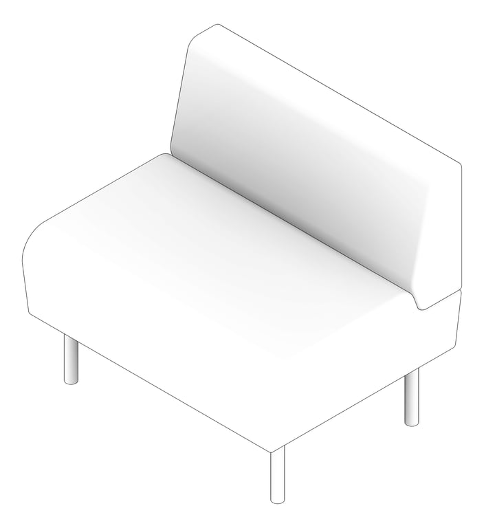3D Documentation Image of Seat Sofa AspectFurniture Drift Lite Straight