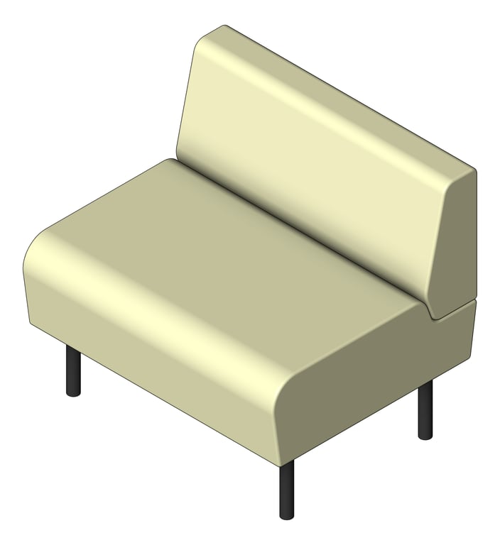 3D Shaded Image of Seat Sofa AspectFurniture Drift Lite Straight