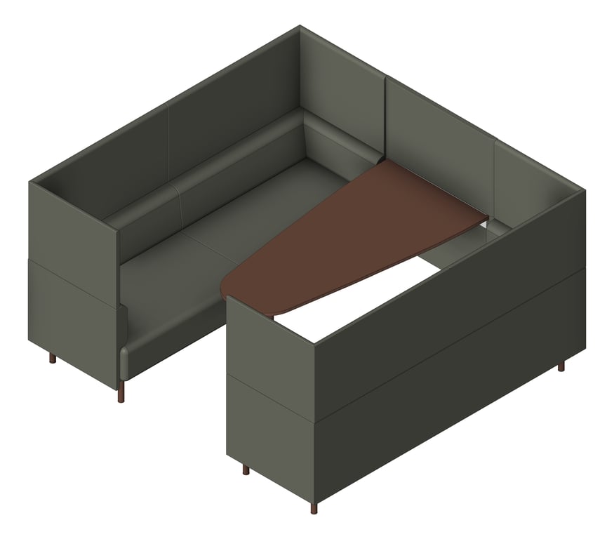 3D Shaded Image of OfficePod Workspace AspectFurniture Forum SixSeaterBooth HighBack