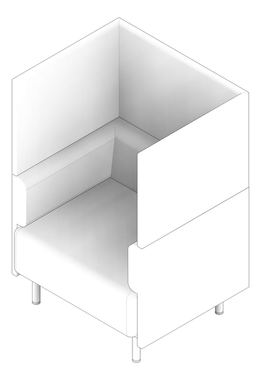 3D Documentation Image of Seat Workspace AspectFurniture Forum Single HighBack