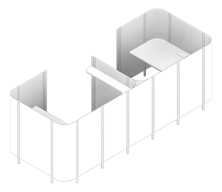 3D Documentation Image of OfficePod Workspace AspectFurniture Habitat BackToBack SameFacing