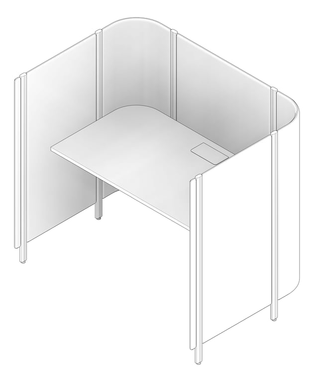 3D Documentation Image of OfficePod Workspace AspectFurniture Habitat Open