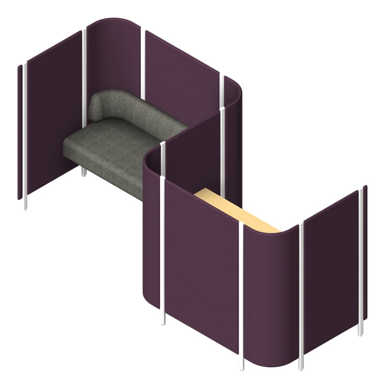 Navigate to OfficePod Workspace AspectFurniture Habitat Open SideToSide Seat