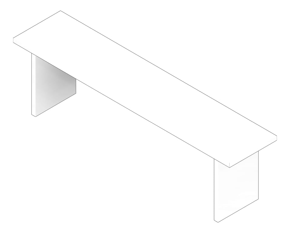 3D Documentation Image of Bench Rectangular AspectFurniture Kusabi