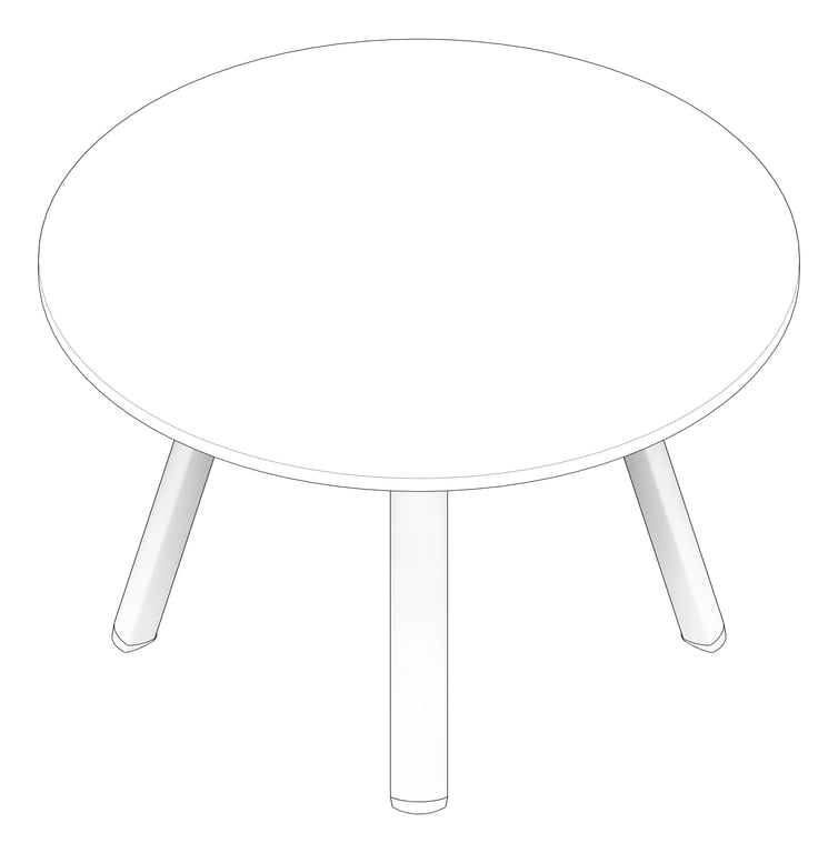 3D Documentation Image of Table Round AspectFurniture Sector Sitting