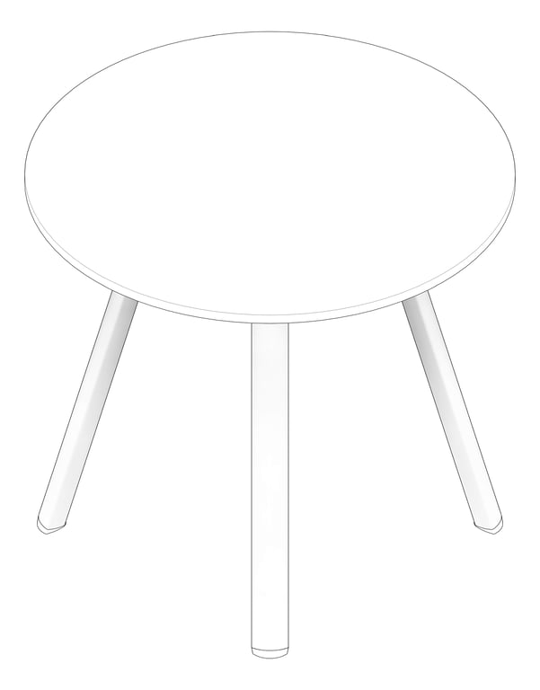 3D Documentation Image of Table Round AspectFurniture Sector Standing