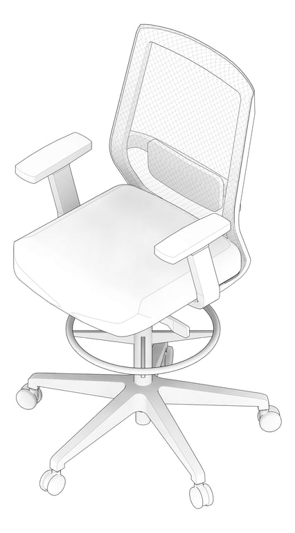 3D Documentation Image of Chair Drafting AspectFurniture Zone