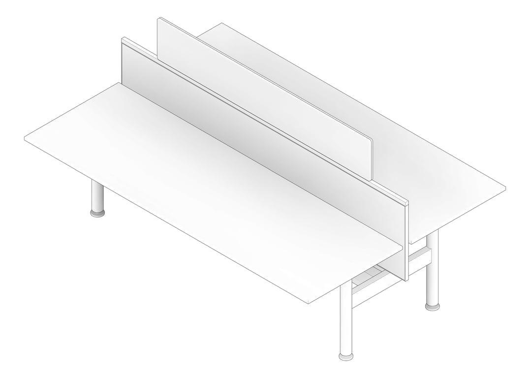 3D Documentation Image of Desk Double AspectFurniture Zurich5 Linear FixedHeight
