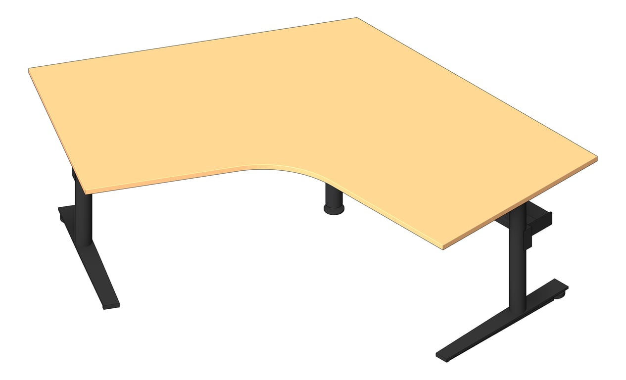 3D Shaded Image of Desk Single AspectFurniture Zurich5 120Deg FixedHeight