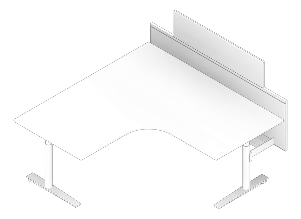 3D Documentation Image of Desk Single AspectFurniture Zurich5 90Deg AdjustableHeight
