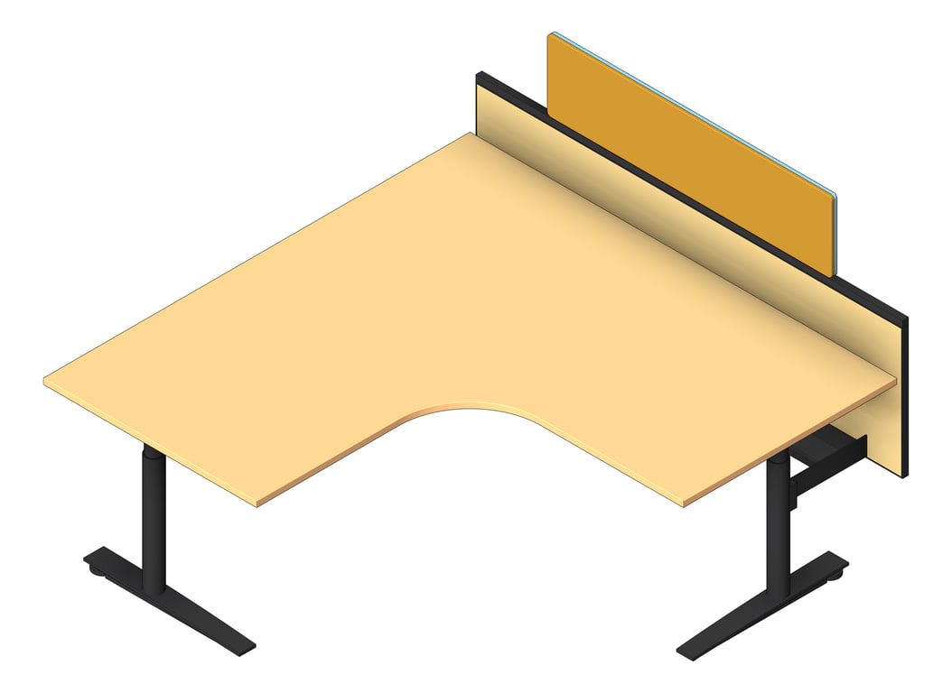 3D Shaded Image of Desk Single AspectFurniture Zurich5 90Deg AdjustableHeight