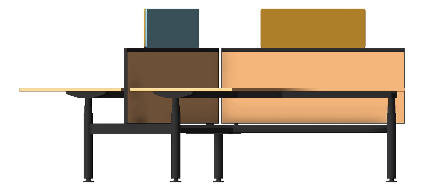Left Image of Desk Cluster AspectFurniture Zurich 120Deg AdjustableHeight