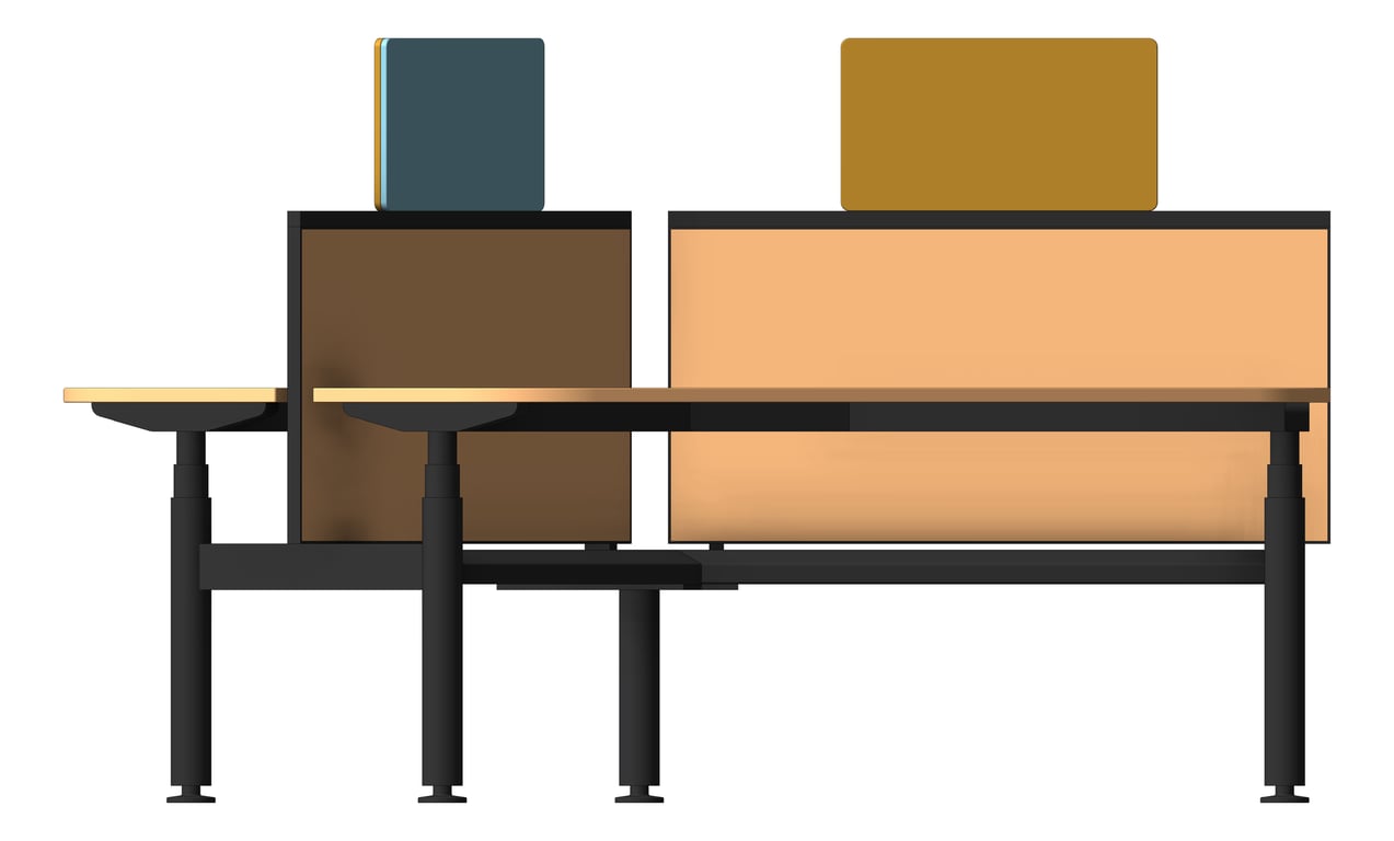 Left Image of Desk Cluster AspectFurniture Zurich 120Deg Triangle AdjustableHeight