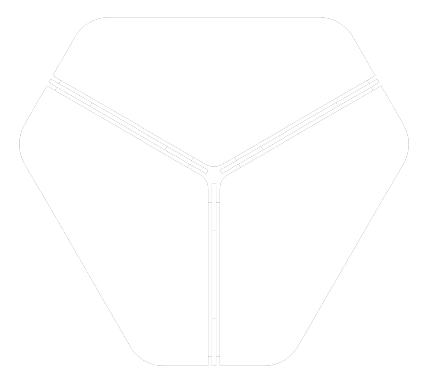 Plan Image of Desk Cluster AspectFurniture Zurich 120Deg Triangle FixedHeight