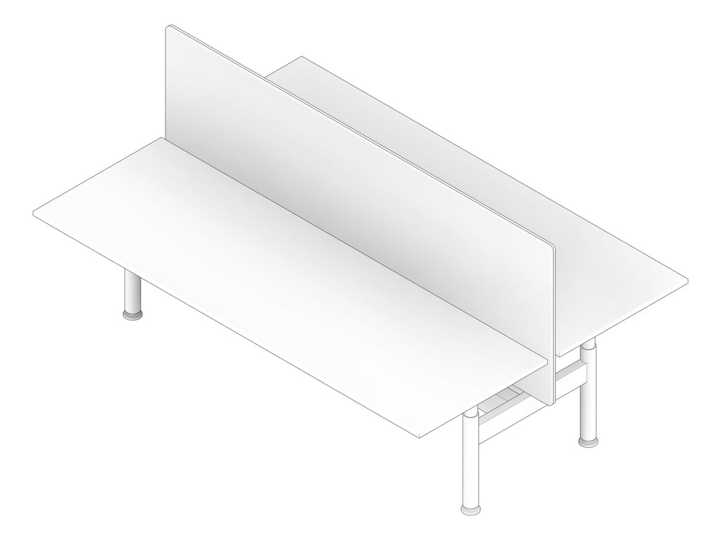 3D Documentation Image of Desk Double AspectFurniture Zurich Linear AdjustableHeight